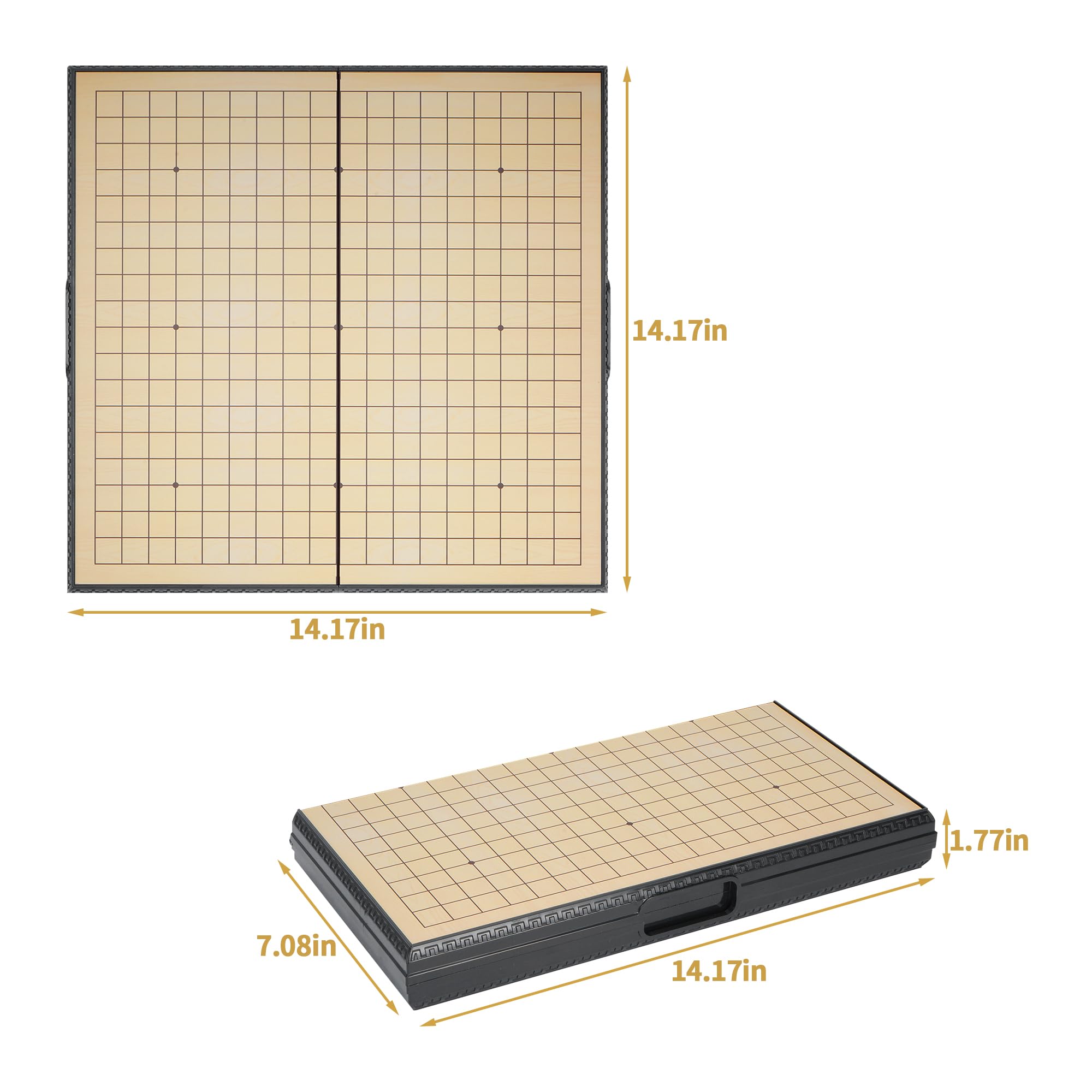 Bamboo 2-Inch Reversible 19X19 / 13X13 Go Game Set