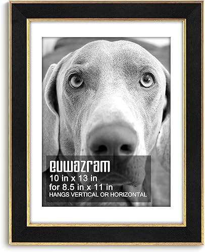 Miniatura 56 de Marco de gamuza de 10 x 13 pulgadas, marco individual, elegante marco verde de 10 x 13 pulgadas con paspartú para fotos de 8.5 x 11 pulgadas, para