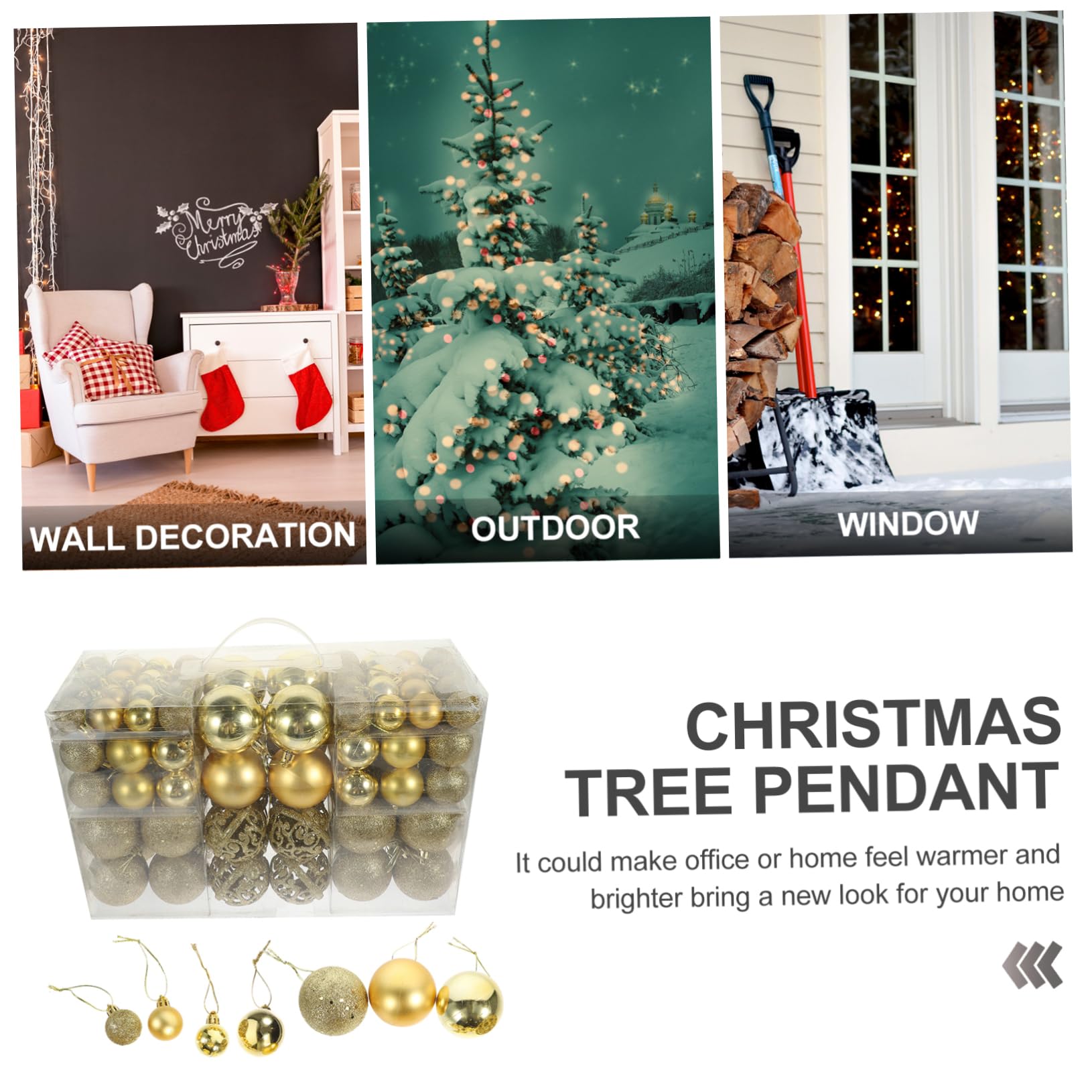 ABOOFAN 100stücke Silberne Weihnachtsbaumkugeln Anhänger Kugeldekoration für Weihnachtsbaum Christbaumschmuck Hängeanhänger Weihnachtsschmuck für Fenster und Tische