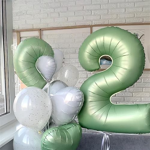 Miniatura 5 de Globos de cumpleaños de 16 años para niñas, globos de 40 pulgadas de papel de aluminio verde salvia con números 16 para niñas y niños, globos de