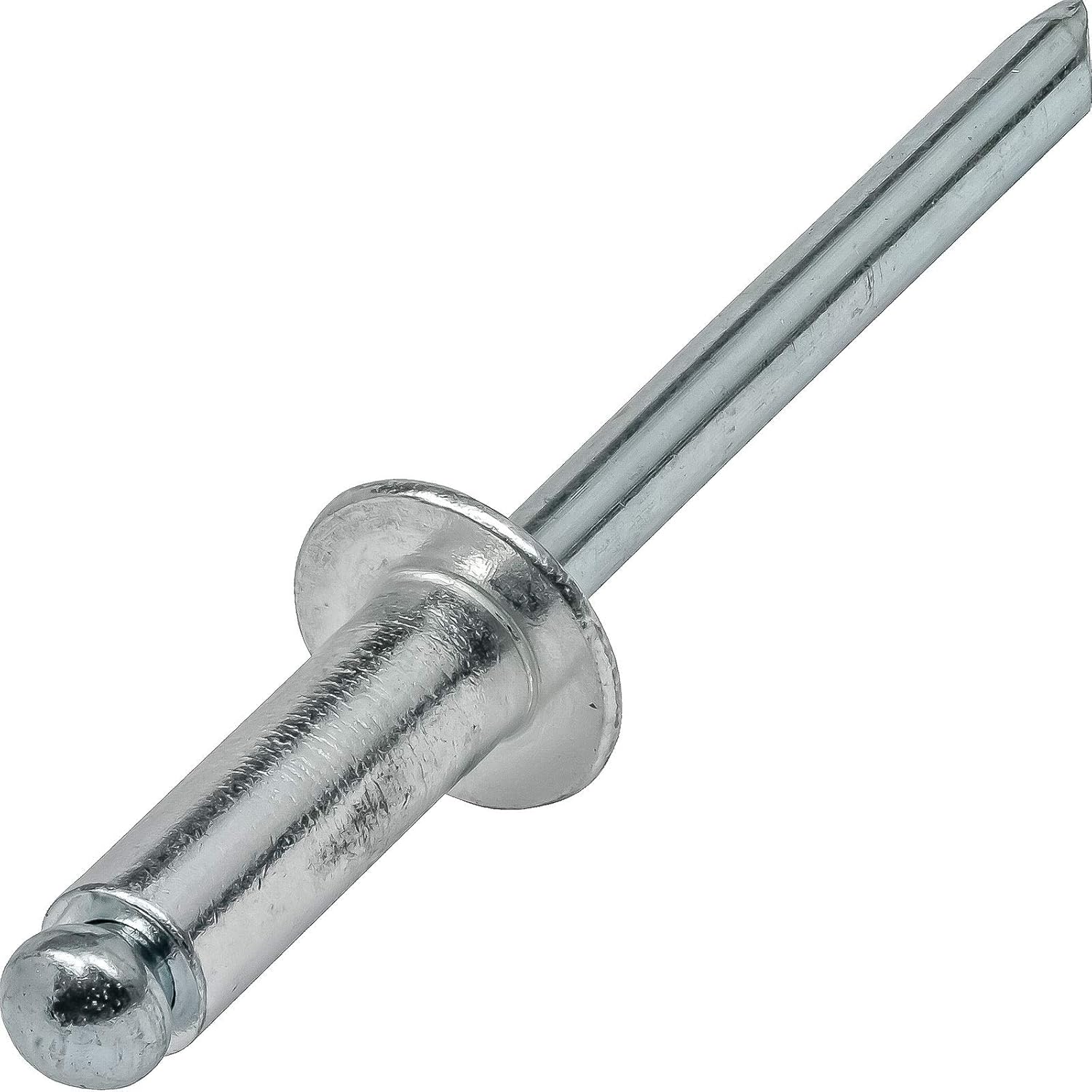 Set of 25 1/4 x 3/4" Size Pop Rivets Aluminum Body Steel Mandrel Dome Head Blind