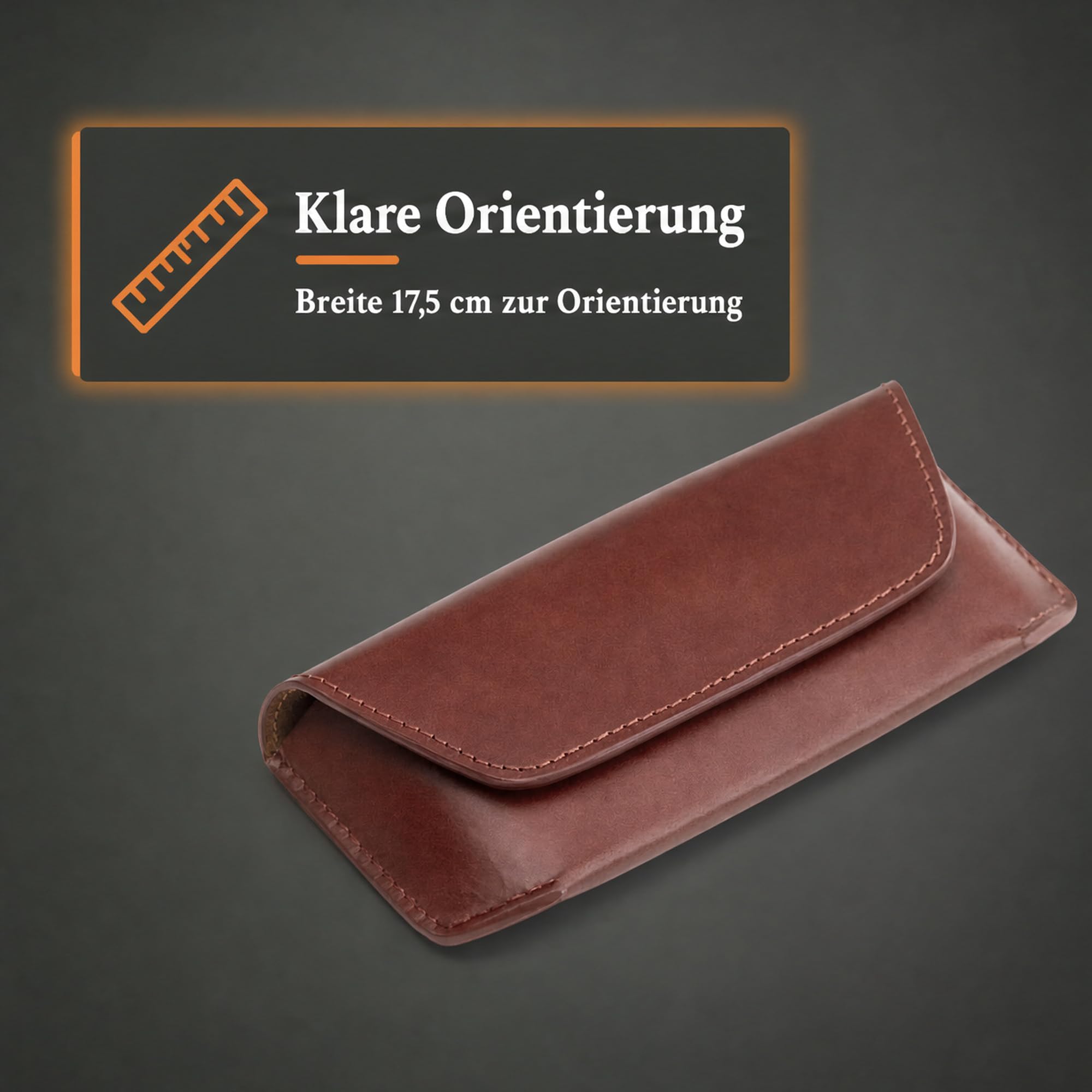 Torquato Brillenetui Leder, Büffelleder, Magnetverschluss, 17,5x8 cm | velourweiches Innenfutter, individuelle Patina, für Brillen und Lesebrillen, Geschenk mit Charakter