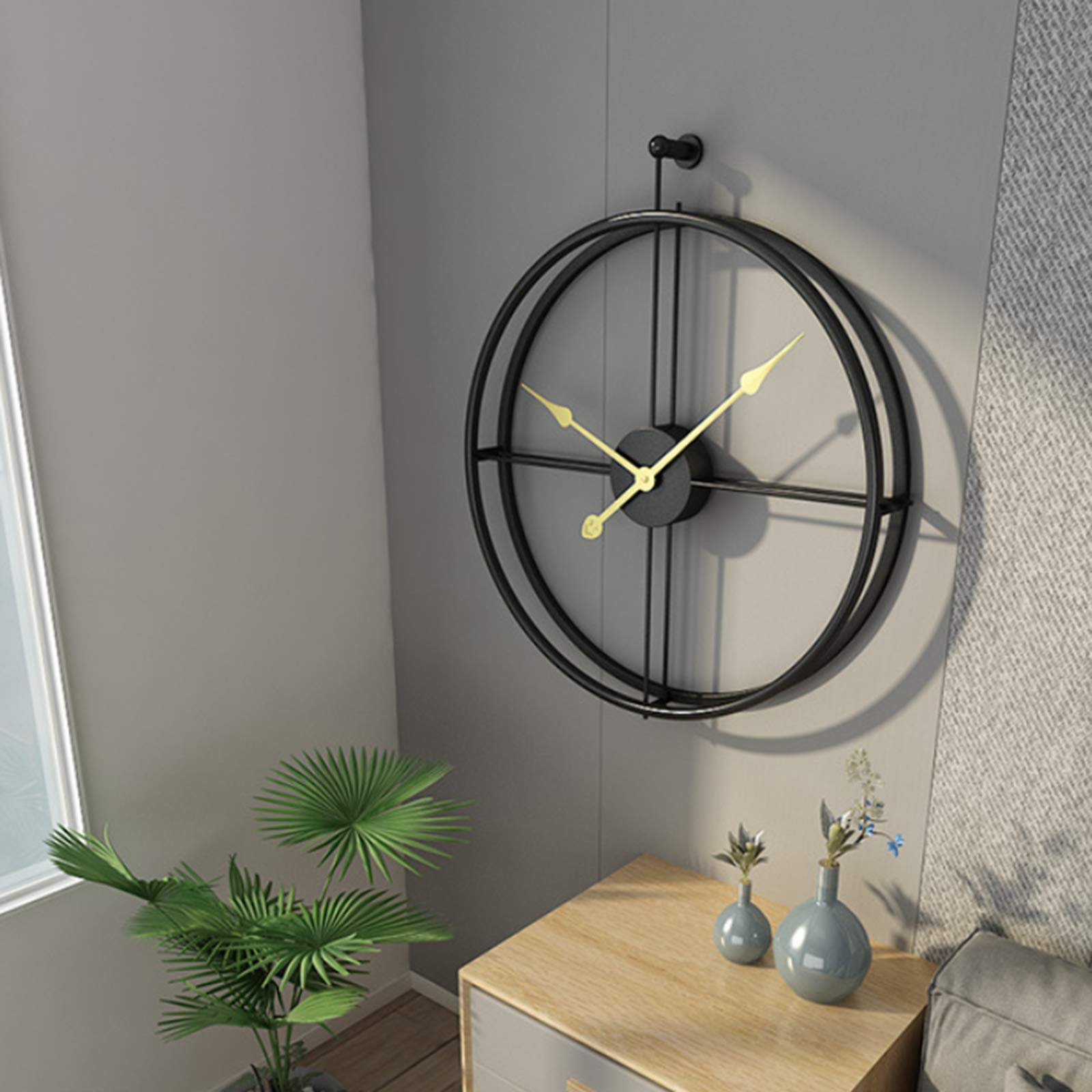 Outdoor tuin wandklok grote retro Romeinse cijfers tuinklok open wijzerplaat smeedijzeren waterdichte buitenklok binnendecoratie buiten klok mute quartz wandklok zwart 40 cm (kleur: Go Outdoor tuin wandklok grote retro Romeinse cijfers tuinklok open wijzerplaat smeedijzeren waterdichte buitenklok binnendecoratie buiten klok mute quartz wandklok zwart 40 cm (kleur: Go