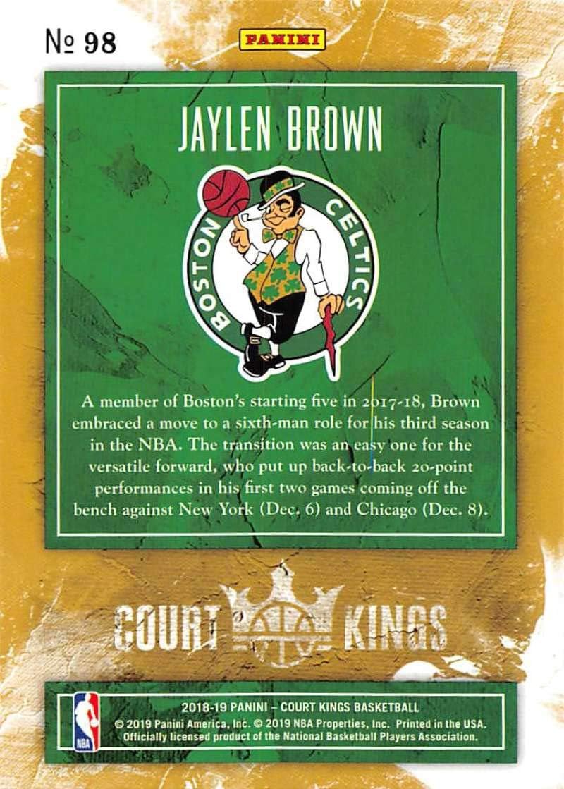 2018-19 Court Kings International Basketball #98 Jaylen Brown Boston Celtics Official Blaster Exclusive NBA Trading Card By Panini America