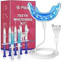 Teeth Whitening Kit with LED Light for Sensitive Teeth, Fast Results for Brightening at Home, Teeth Whitening Gel Helps Remove All Kinds of Stains