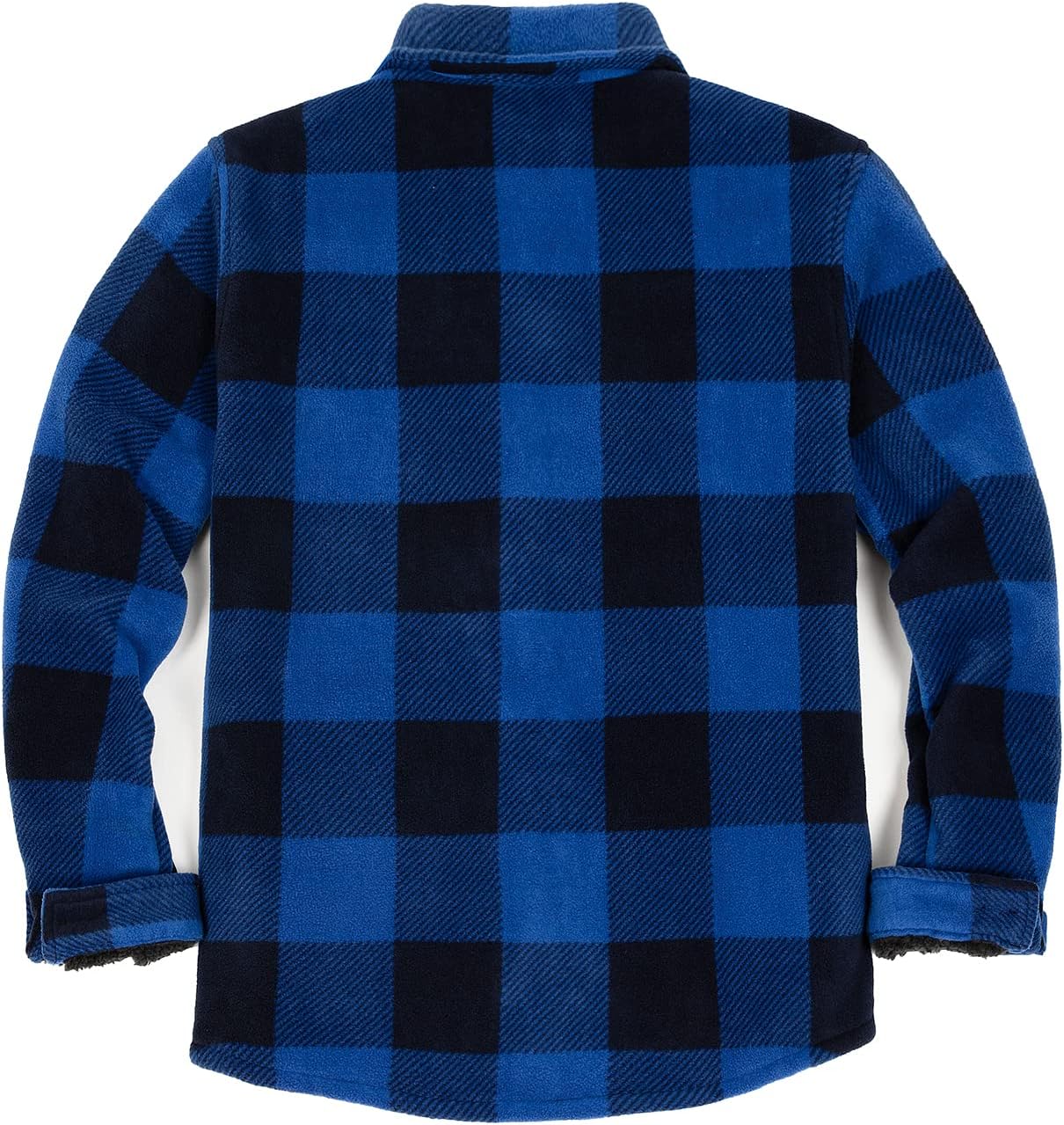 ZENTHACE Men's Warm Sherpa Lined Plaid Shirt Jacket image 4