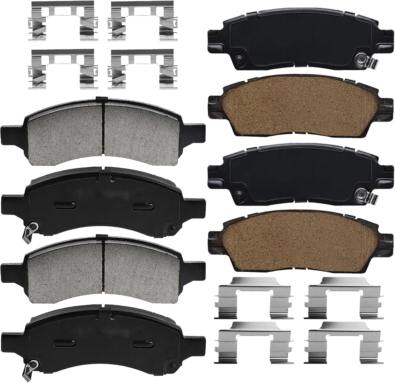 AUTOCLUB Brake Pads Front and Rear for 2009 2010 2011 2012 2013 2014 2015 2016 2017 Chevy Traverse Buick Enclave, for Chevrolet Trailblazer SSR, GMC Envoy XL Acadia Brakes, Ceramic Replacement