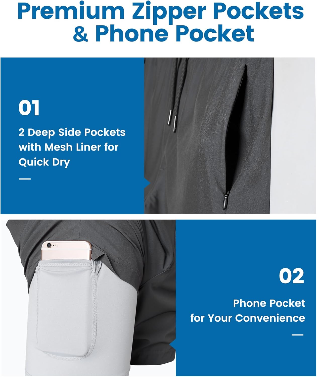 maamgic 2 in 1 Mens Swim Trunks 7 Inch Swim Shorts Swim Suits Board Shorts - Image 3