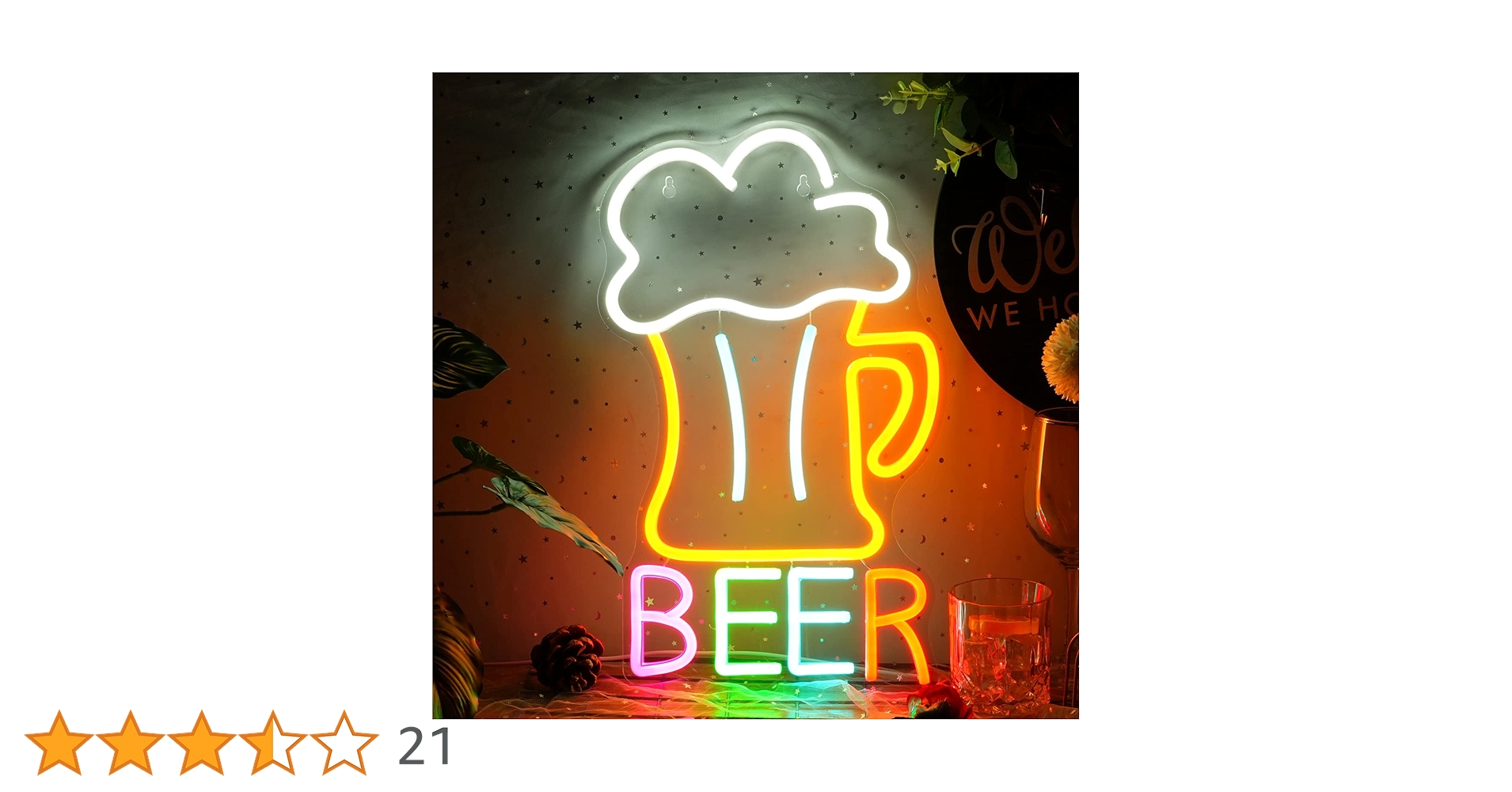 Amazon.co.jp: ビールネオンサイン、Beer neonsignLED多色ネオン