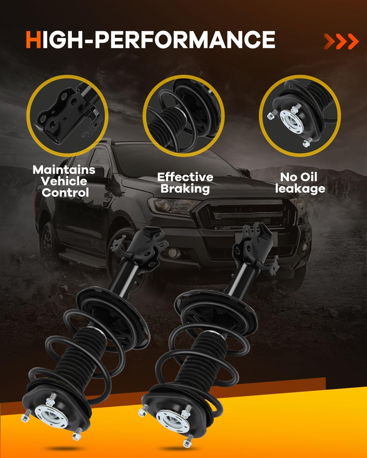 172276 172275 Front Struts Shocks for Toyota RAV4, OCPTY Complete Strut Spring Assembly Fits 2006 2007 2008 2009 2010 2011 2012 for Toyota for RAV4 2.5L/2.4L l4 Amortiguadores Auto Struts Sets of 2