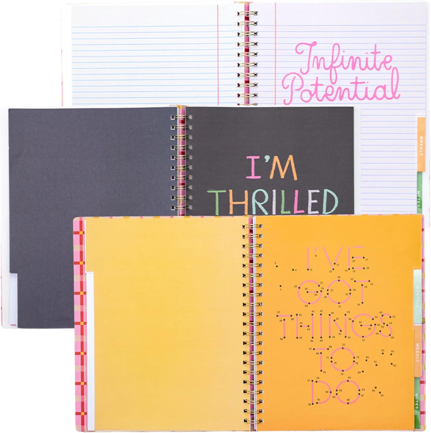 ban.do Undated Weekly Planner, Semi-Concealed Spiral Notebook with Stickers, To-Do Lists, Guided Wellness Journal, Daily Organizer for School or Office (Ready for Anything)