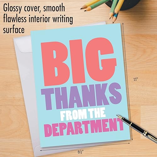 Miniatura 5 de NobleWorks - Tarjeta de felicitación de agradecimiento humorística jumbo (departamento) de 8.5 x 11 pulgadas con sobre (paquete de 1) grande Jumbo