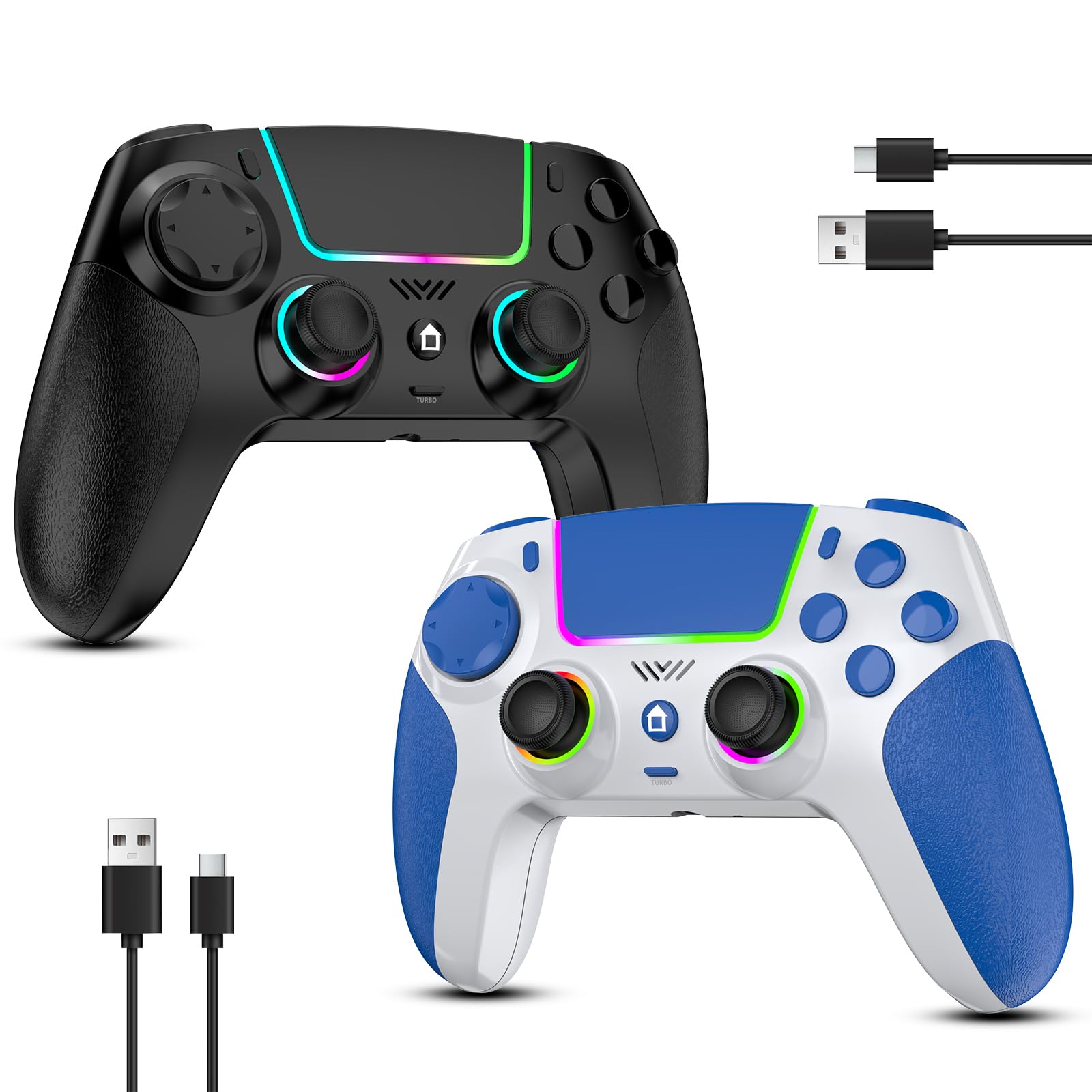 Reddening für PS4 Controller, Controller PC für PS4/Pro/Slim/PC, PC Controller mit Turbo/Zurück Taste/Dual Vibration/6-Achsen Gyro Sensor/Touchpanel