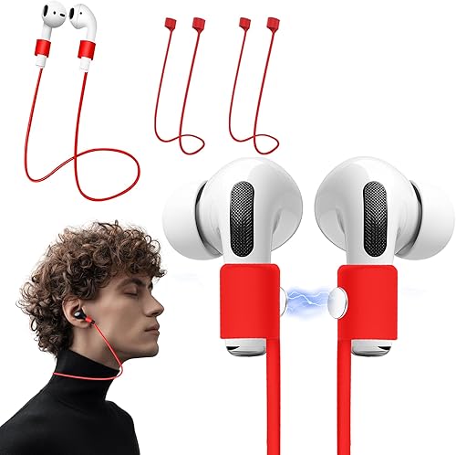 Miniatura 10 de Ultra Strong Magnetic AirPods Straps,Neck Rope Cord,Anti-Lost Straps for Airpods 4,3,2,1&Airpods Pro 2/1 Naranja,Negro