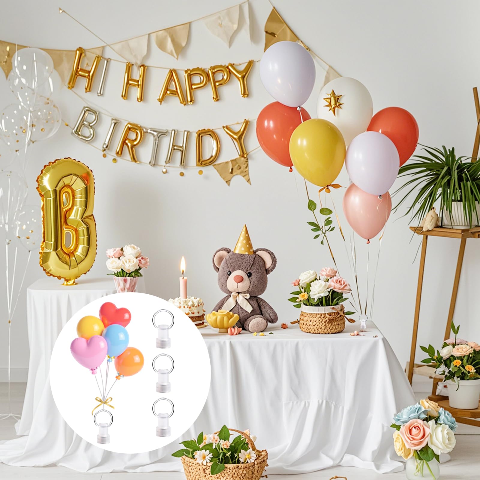 Centrotavola Elegante Per Matrimoni E Eventi Pesi Per Palloncini A Forma Di Stella Nera, Con Nastro: Ideali Per Compleanni, Matrimoni E Feste Eleganti ( 6 Pezzi) Palloncini Matrimonio