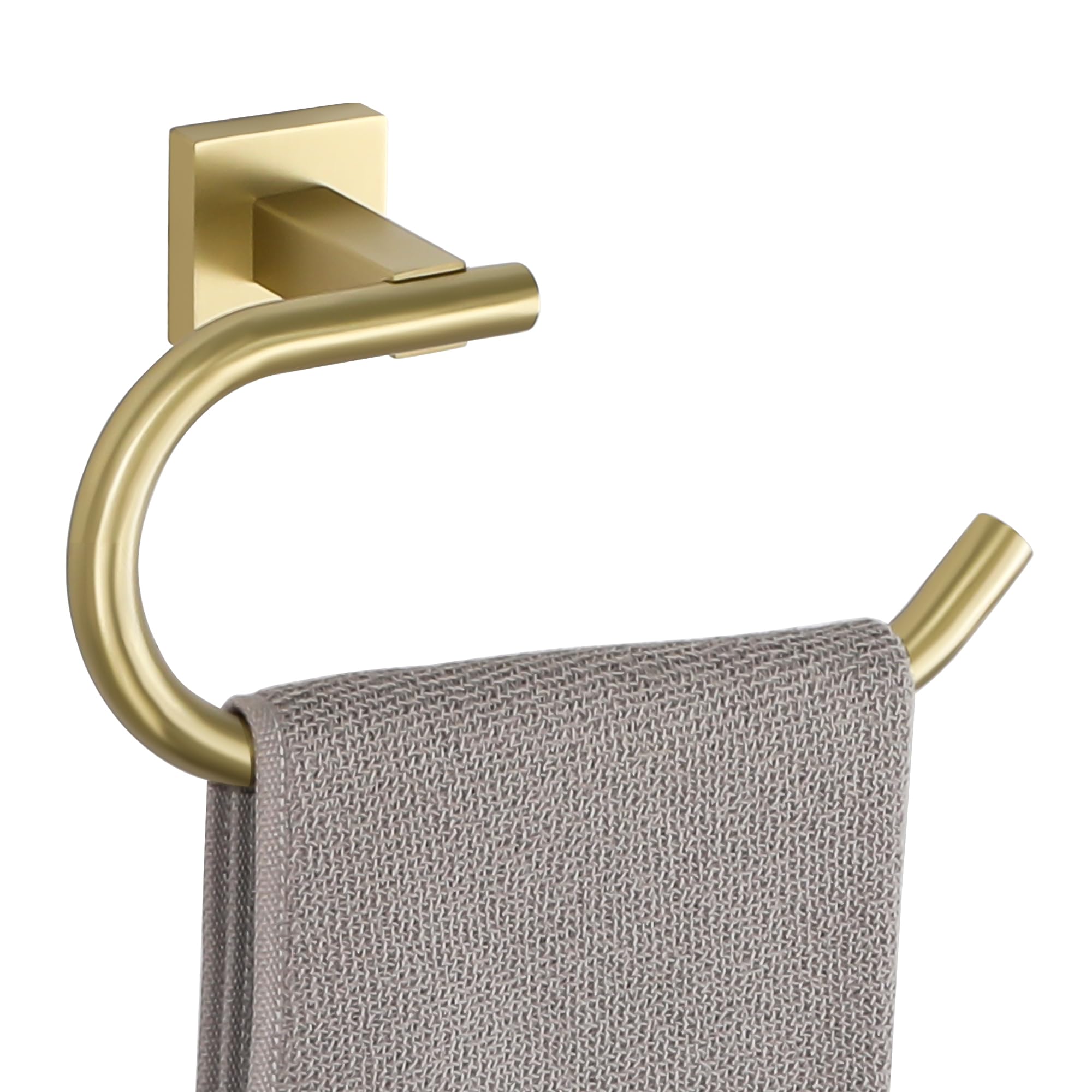 SAYAYO Gold Towel Ring Hand Towel Holder Wall Mounted, Towel Rail for Bathroom Toilet Paper Holder, SUS304 Stainless Steel Waterproof & Rustproof