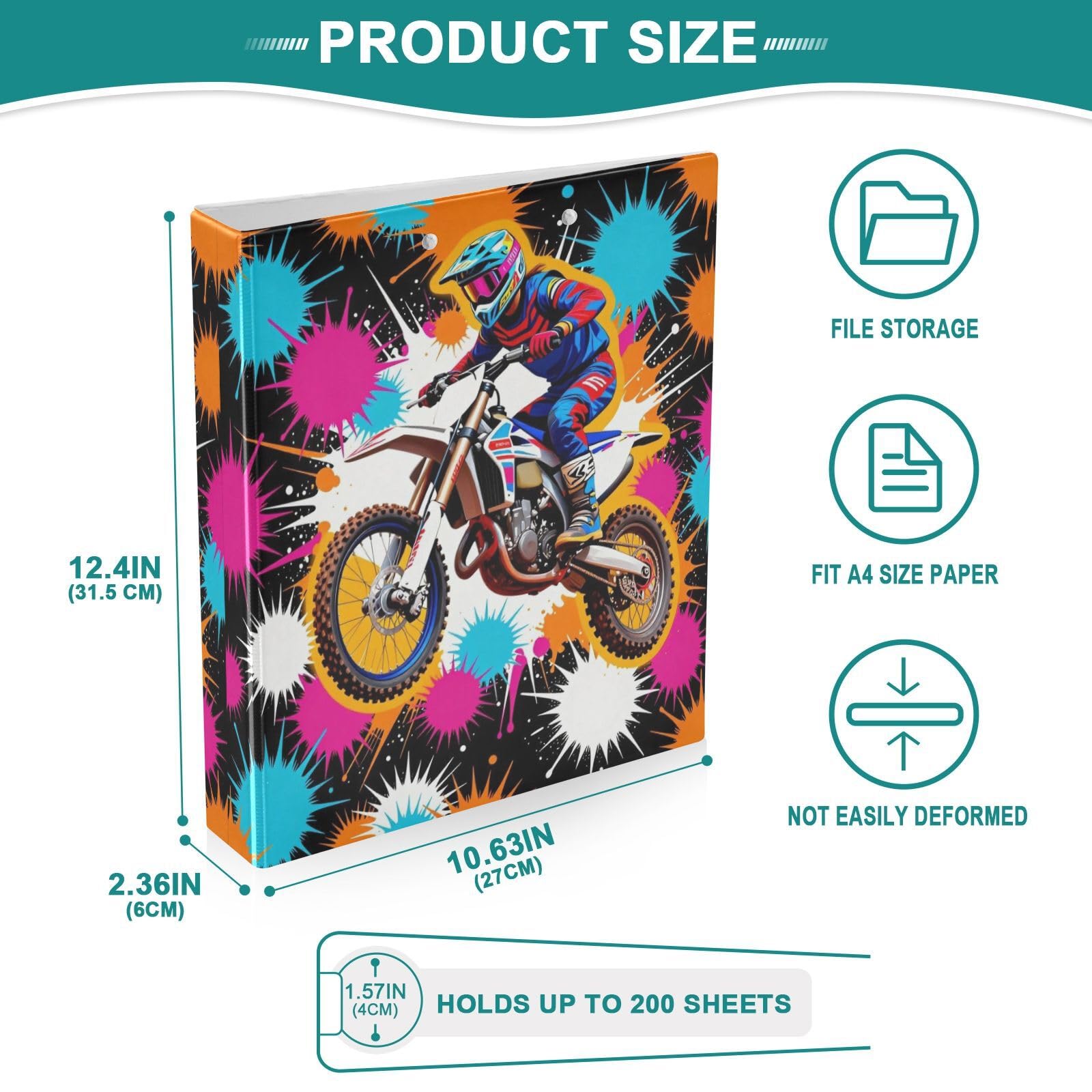 Copertina rigida D-Ringing Binder Dirt Bike Colorful Motocross