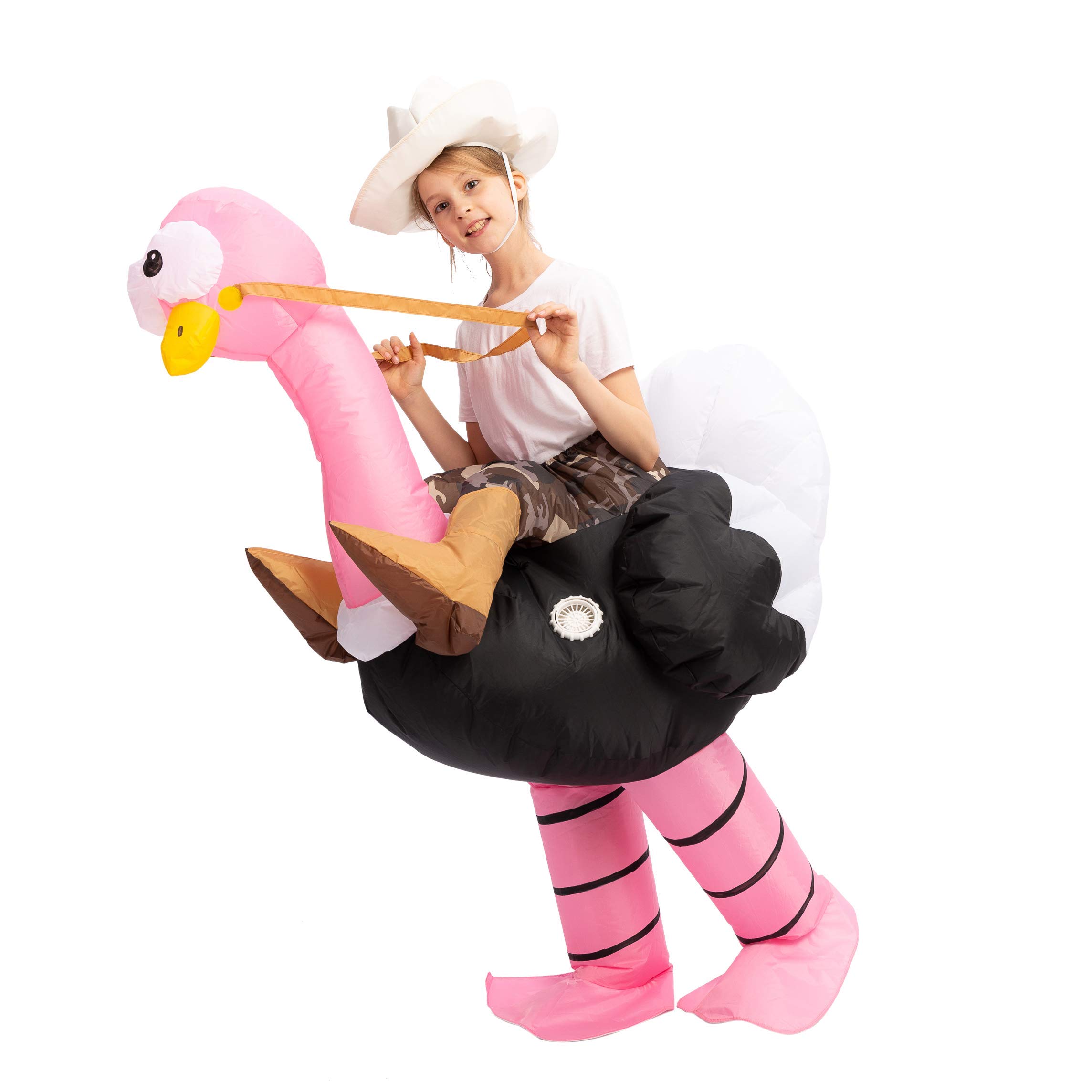 Photo 1 of Spooktacular Creations Inflatable Costume Riding an Ostrich Air Blow-up Deluxe Halloween Costume - Child 7-10 Yrs
