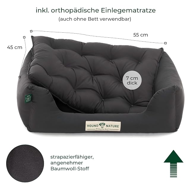 Foto 6 de 8 de HOUND & NATURE Cama ortopédica para perros Zermatt, cesta para perros pequeños con borde alto, sofá…