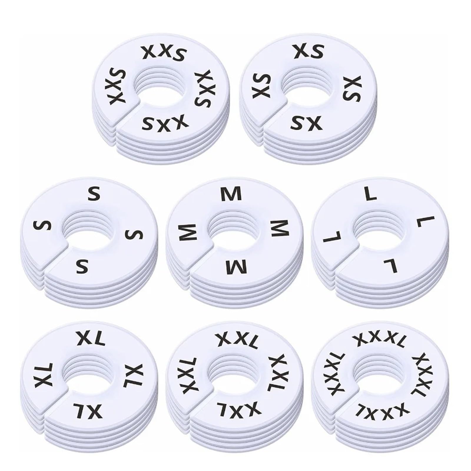 Zeahkri Hanger Dividers 30pcs Round Rectangular Clothes Size Dividers Clothing Rack Size Multifunctional Garment Tags Commercial for Sorting Clothes(Style 4)