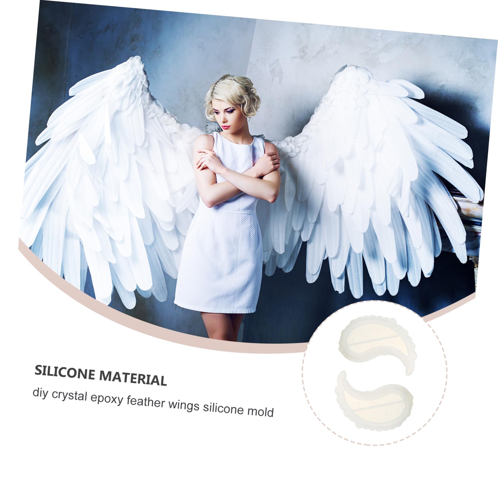 LALAFINA 3paia Mold Silicone Per Gioielli Forma Di Angelo Da Resistente e Flessibile Per Creazioni Fai Te Epossidica e Artigianato