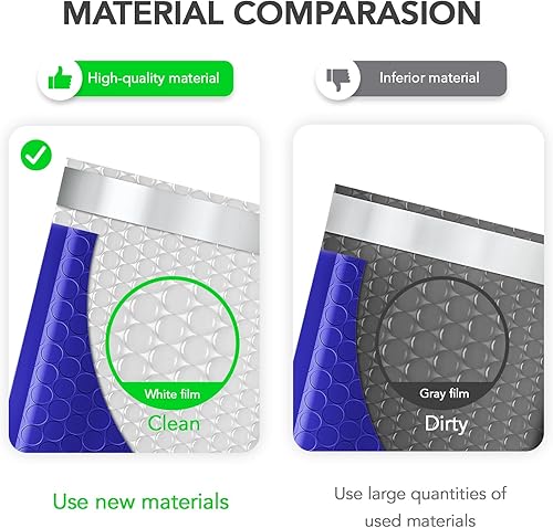 Miniatura 3 de Fuxury Sobres de burbujas, 100 sobres de burbujas de 6 x 10 pulgadas, sobres acolchados de color azul real, tamaño utilizable de 6 x 9 pulgadas,