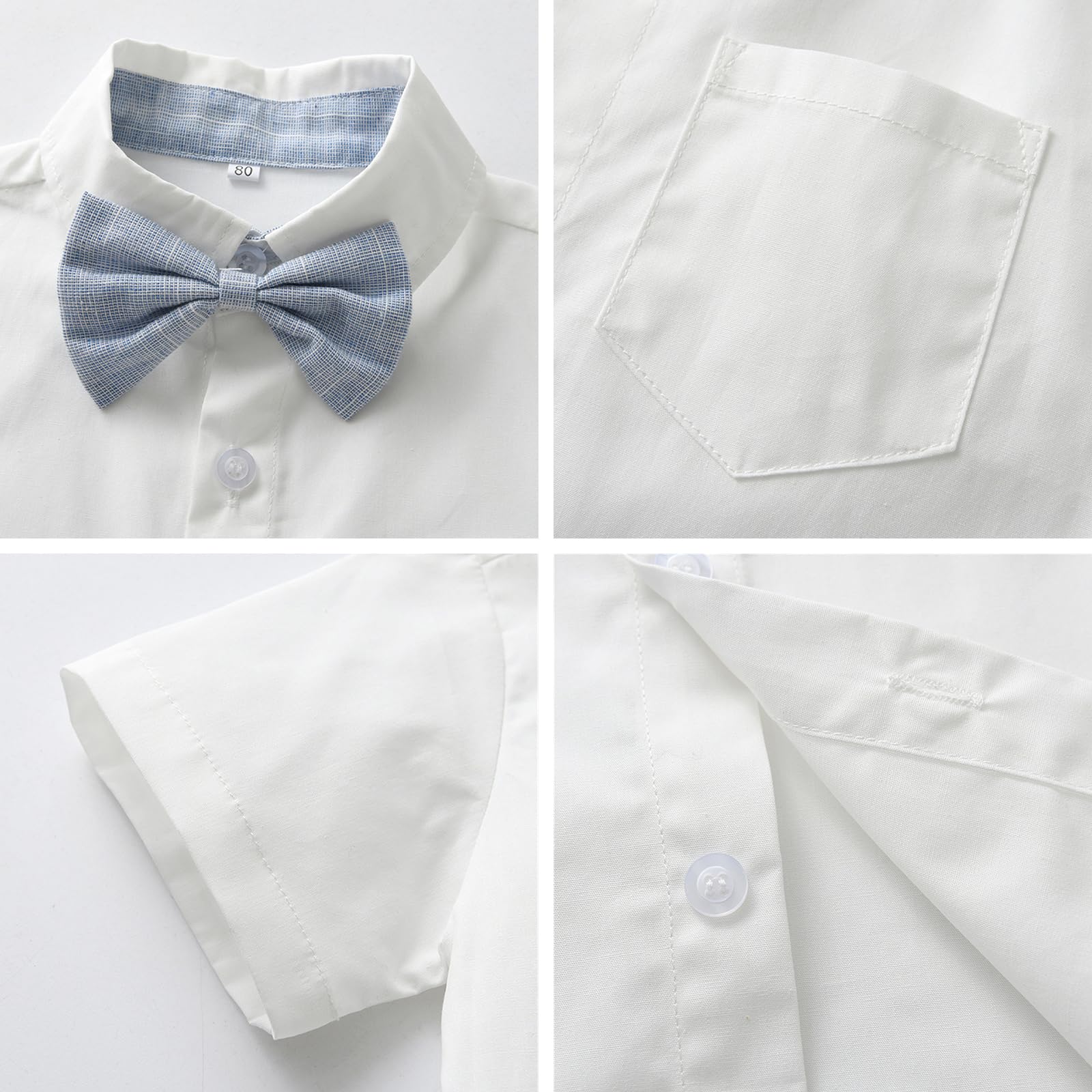 jeune enfant garçon Summer gentleman set chemise à manches courtes avec Bow Sling shorts set 1-8 ans