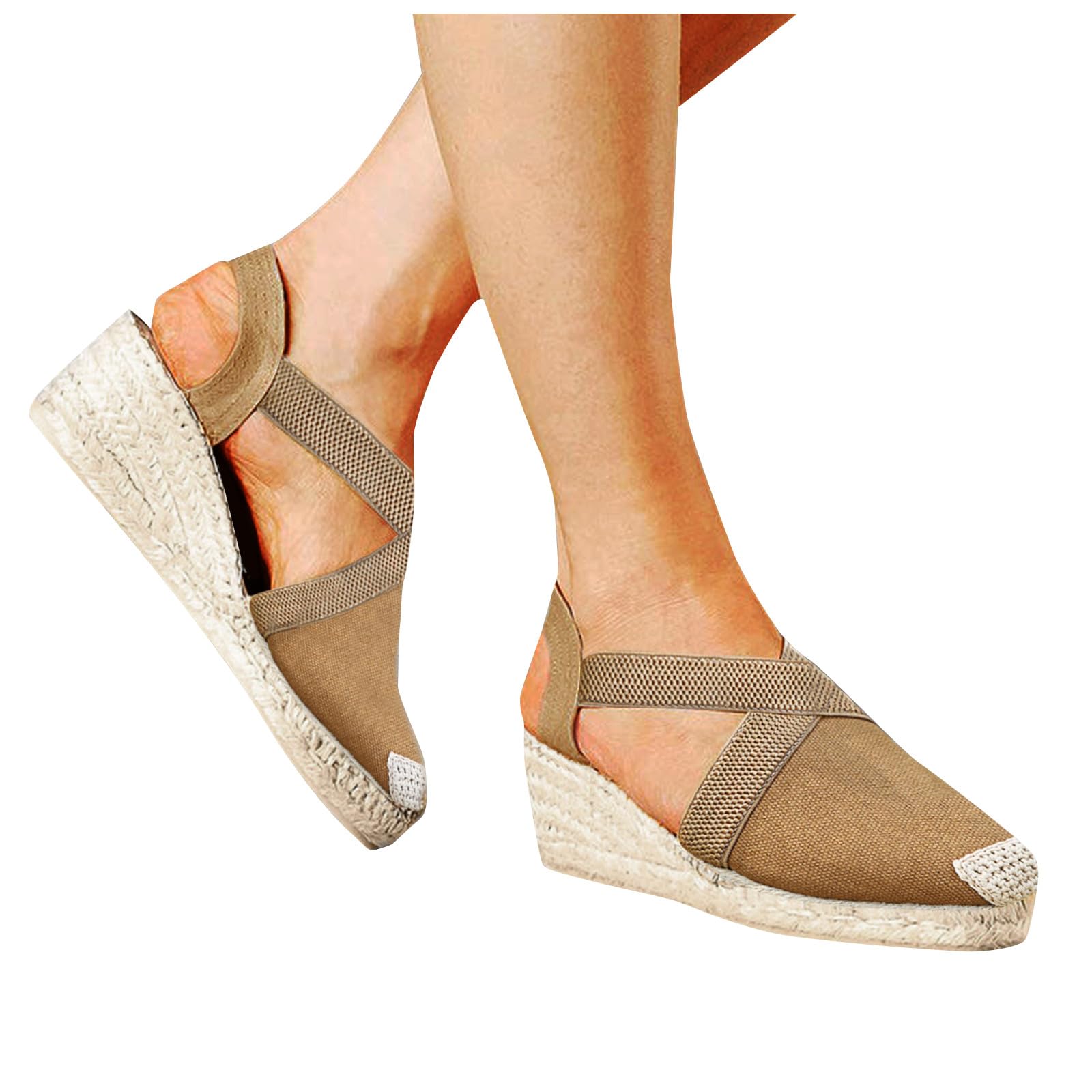 Espadrillas Donna Sandali con Zeppa Raffinata, Décolleté con Zeppa Punta Classica, Sandali con Tacco Medio e Plateau Resistente, Scarpe Chique Versatili per Cerimonie e Eventi