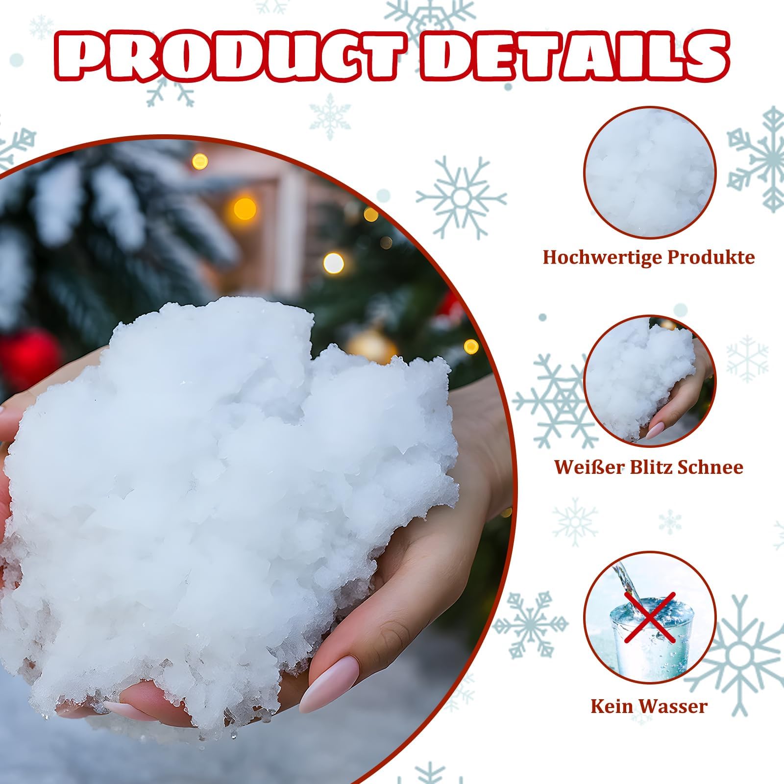 Kerst Sneeuw Decoratie BDBFPAN 200 G Kunstsneeuw, Kunstsneeuw Om Te Knutselen, Kunstsneeuw Voor Kerstdecoratie, Winterdorp En Fotografie, Ideaal Voor Doe-het-zelfprojecten En Feestdecoratie Kerstdecoratie Sneeuw JOYIN