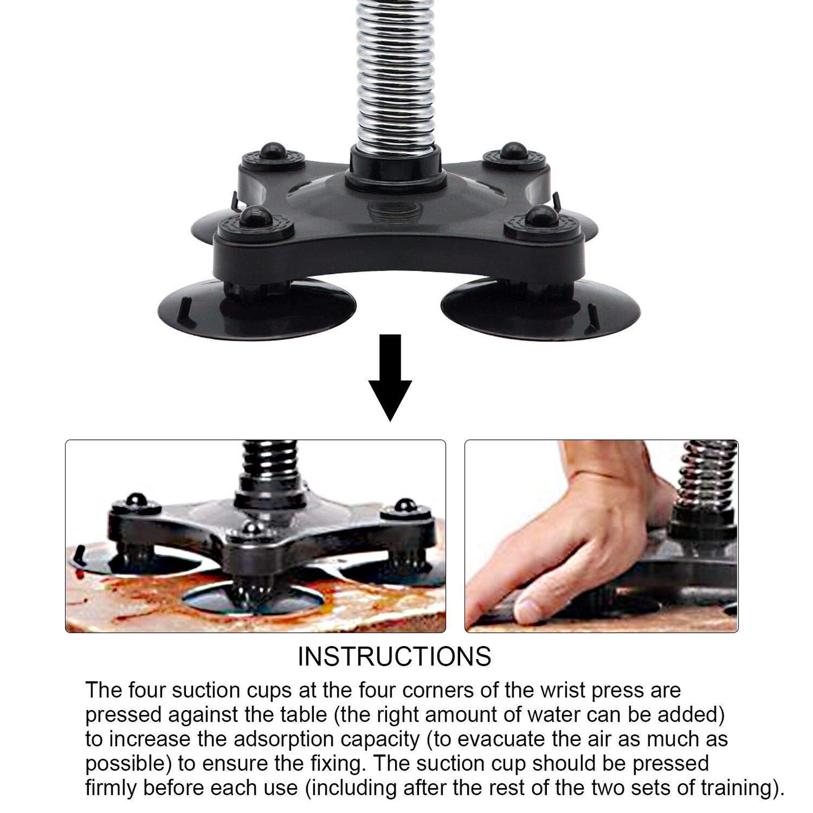 Entrenador estable para ejercitar los brazos, 14 x 8,5 pulgadas, fortalecimiento del antebrazo, con 4 ventosas para ejercitar los músculos de la muñeca