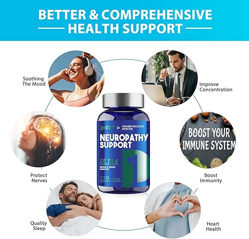 Miniatura 6 de Suplemento de neuropatía para salvador de nervios, 120 cápsulas con 600 mg de ácido alfa lipoico y benfotiamina, especialmente formulado para la