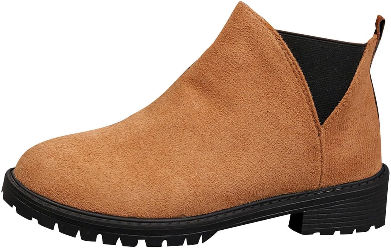 Clearance of Sale,Women's Middle Heel Boot Ankle Boot Comfortable