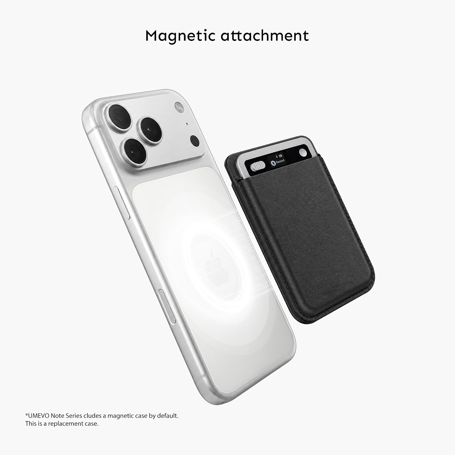 Replacement Magnetic Protective Case for UME UMEVO Note Plus AI Voice Recorder, Extra Ultra-Slim Magnetic Cover, Scratch-Resistant Case for Meetings & Travel (Matte Black)