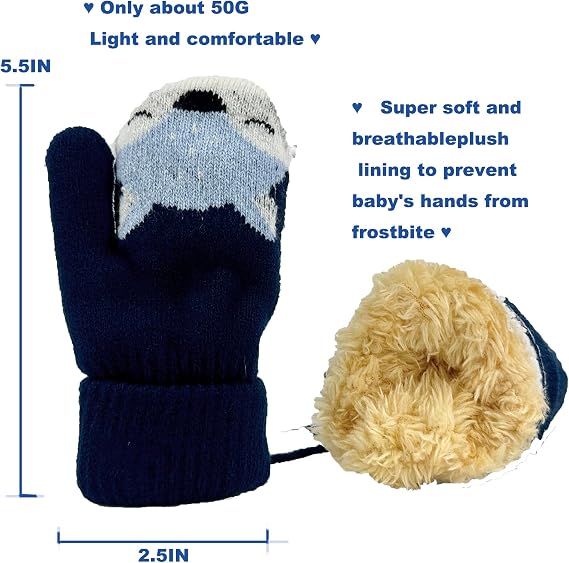 1 Paire De Gants Chauds De Lapin Mignons Roses Pour Tout-petits Conçus