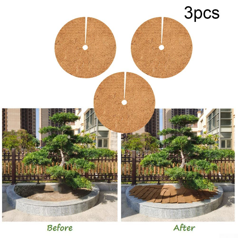 4 Pièces 40cm Tapis De Coco, Tapis De Coco Protection, Tapis Coco Plantes, Disque De Paillage, Pour Plantes En Pot, Protéger Les Racines Des Plantes En Pot Du Gel