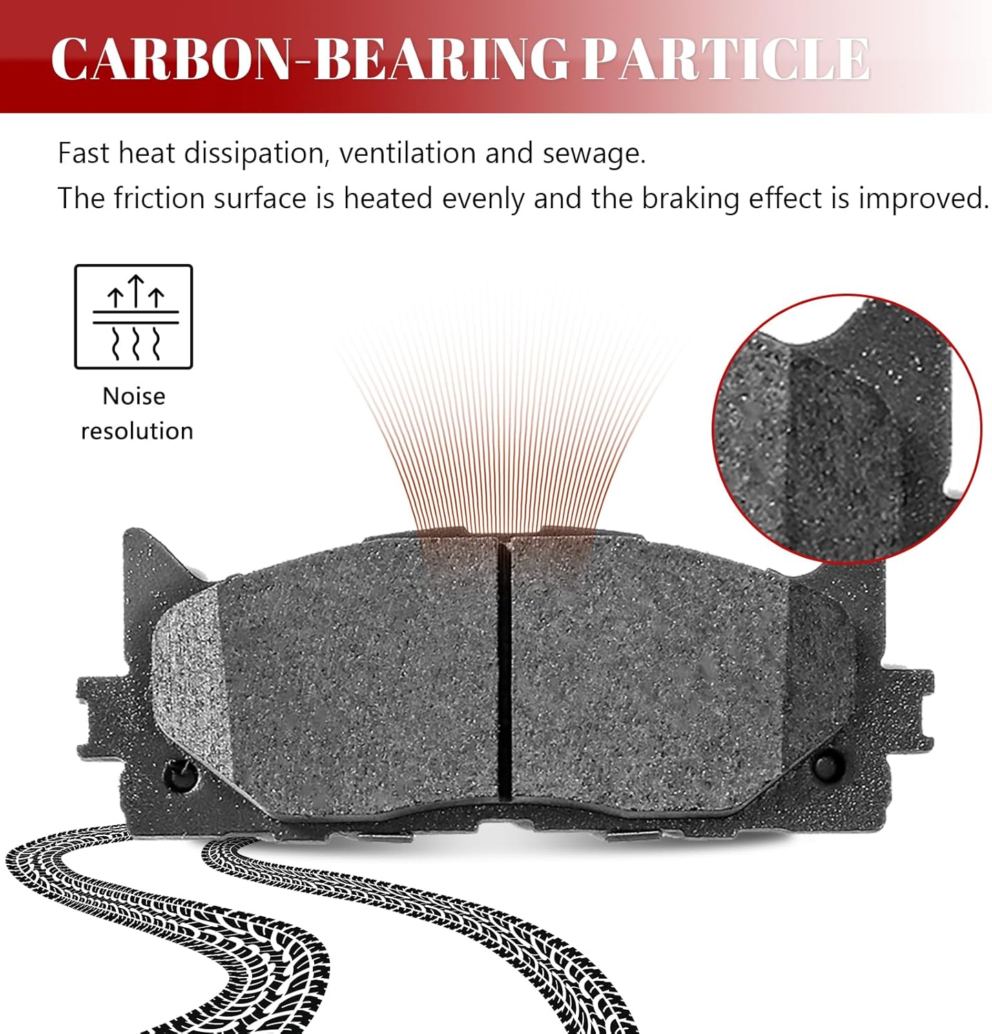 Front and Rear Ceramic Disc Brake Pads Set for Lexus Es300h 2013-2018 Es350 2007-2018, for Toyota Avalon 2008-2018 Camry 2007 2008 2009 2010 2011 2012 2013 2014 2015 2016 2017