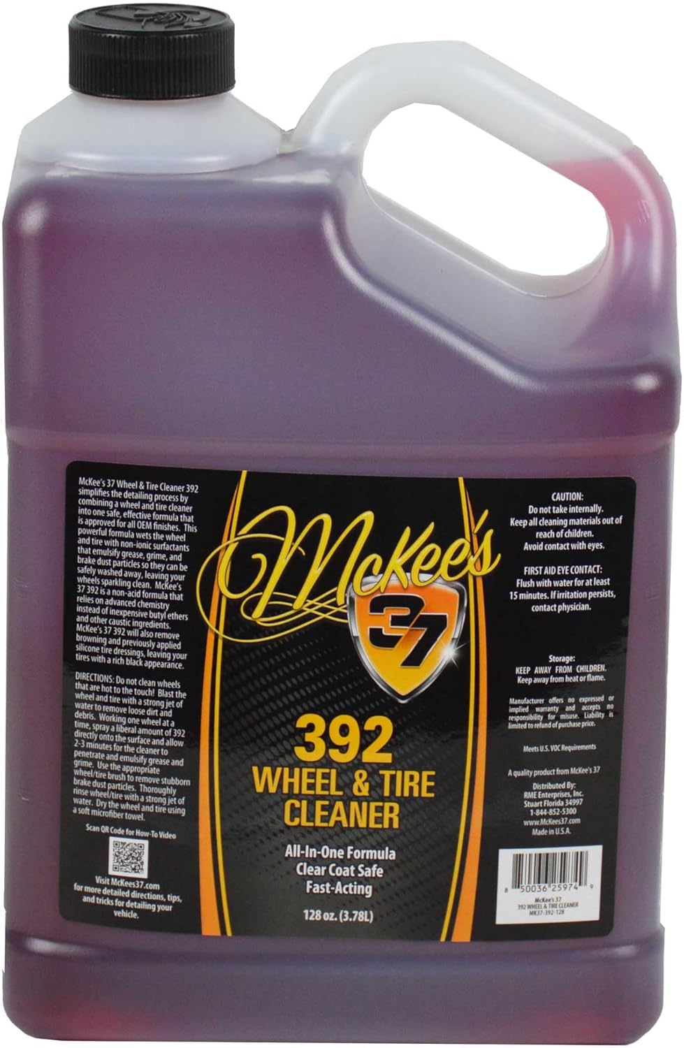 McKee's 37 392 All-in-One Wheel & Tire Cleaner, 128 fl. oz.