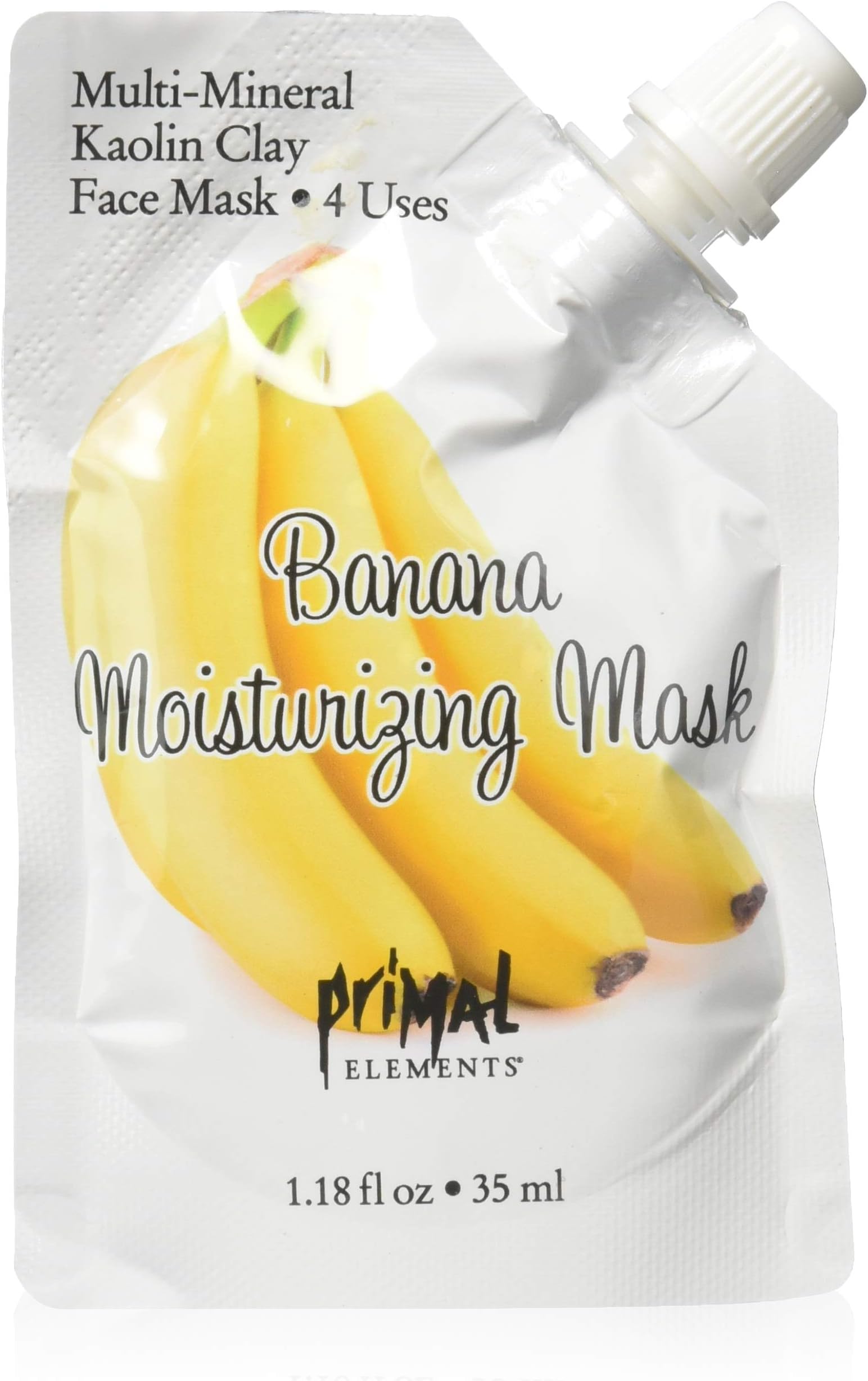 Primal Elements Face Mask, Clay Mud Facial Treatment, Multi-Use Package, 1.18 oz - Banana Moisturizing