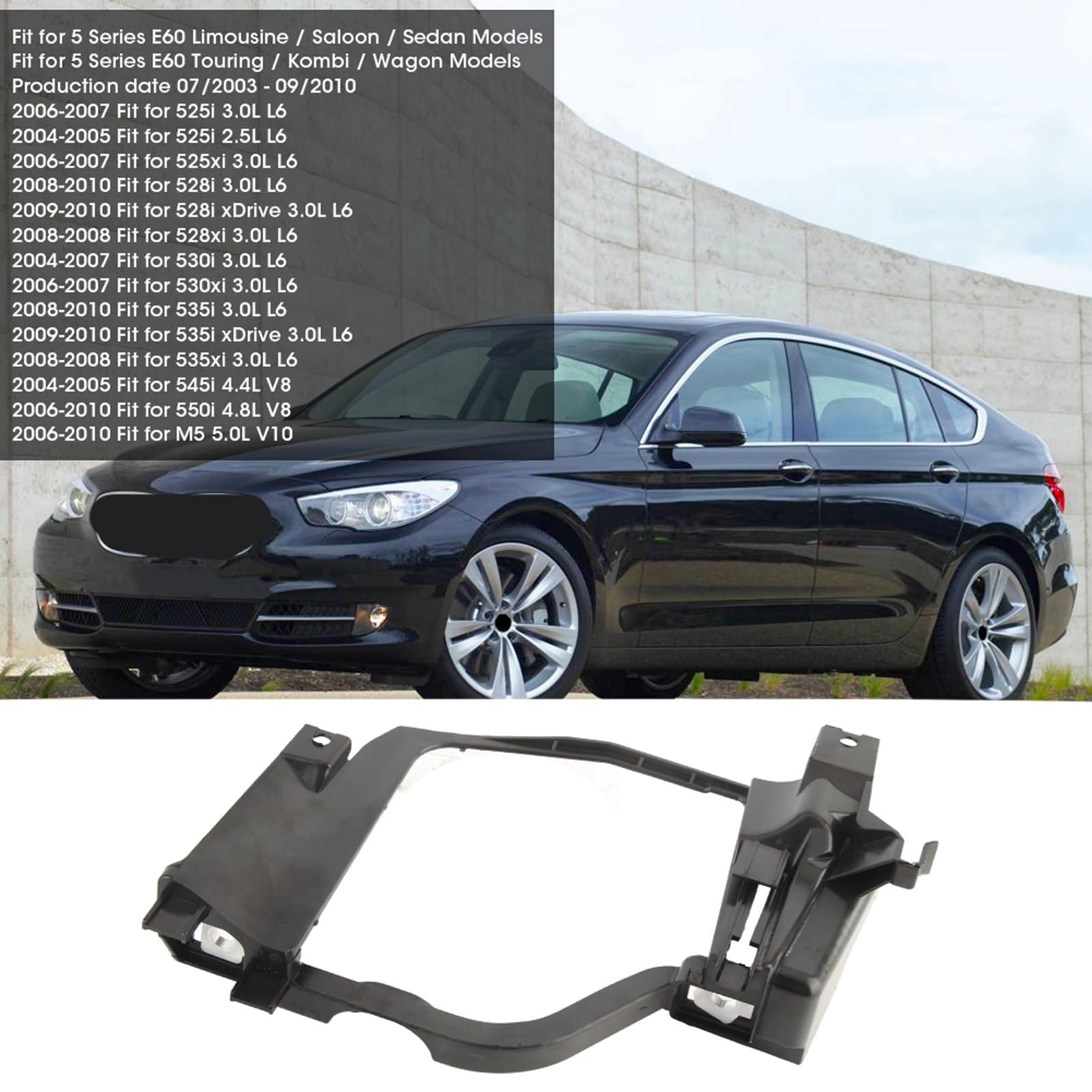 Scheinwerferhalterung AutoscheinwerferhaScheinwerferhalterungen Unterstützung 63126936089 63126936090 Passend für 5er E60 E61 525i 528xi 530i (Links)