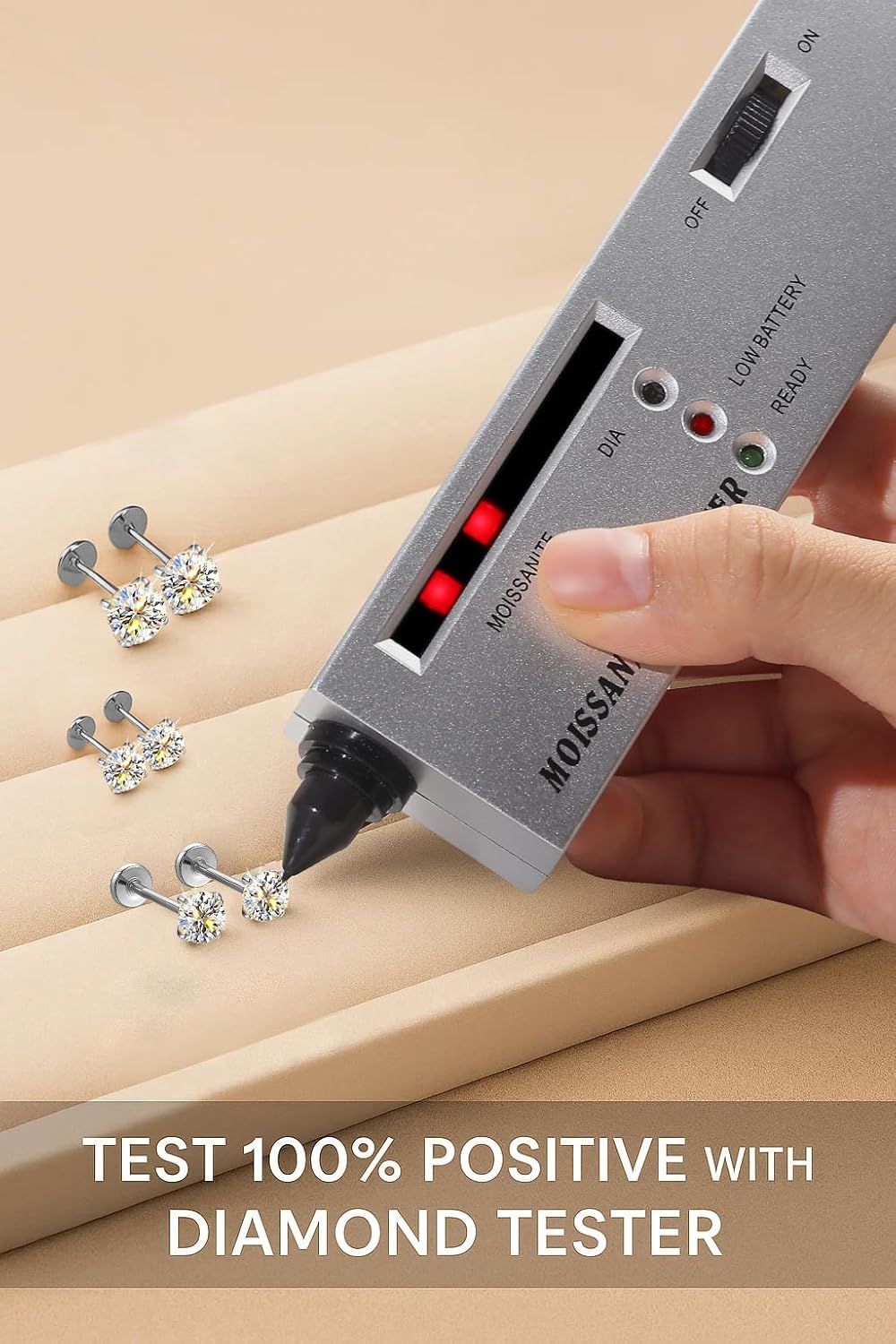 VOJO 3 Pairs Moissanite & Titanium Flat back Earrings, 20G Threadless Labret Stud for Women, Tragus Cartilage Nose Piercing Jewelry, Hypoallergenic Body Earrings