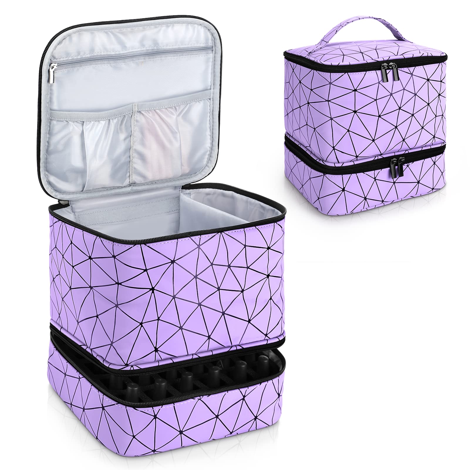 Estuche organizador de esmalte de uñas, Púrpura, Moda