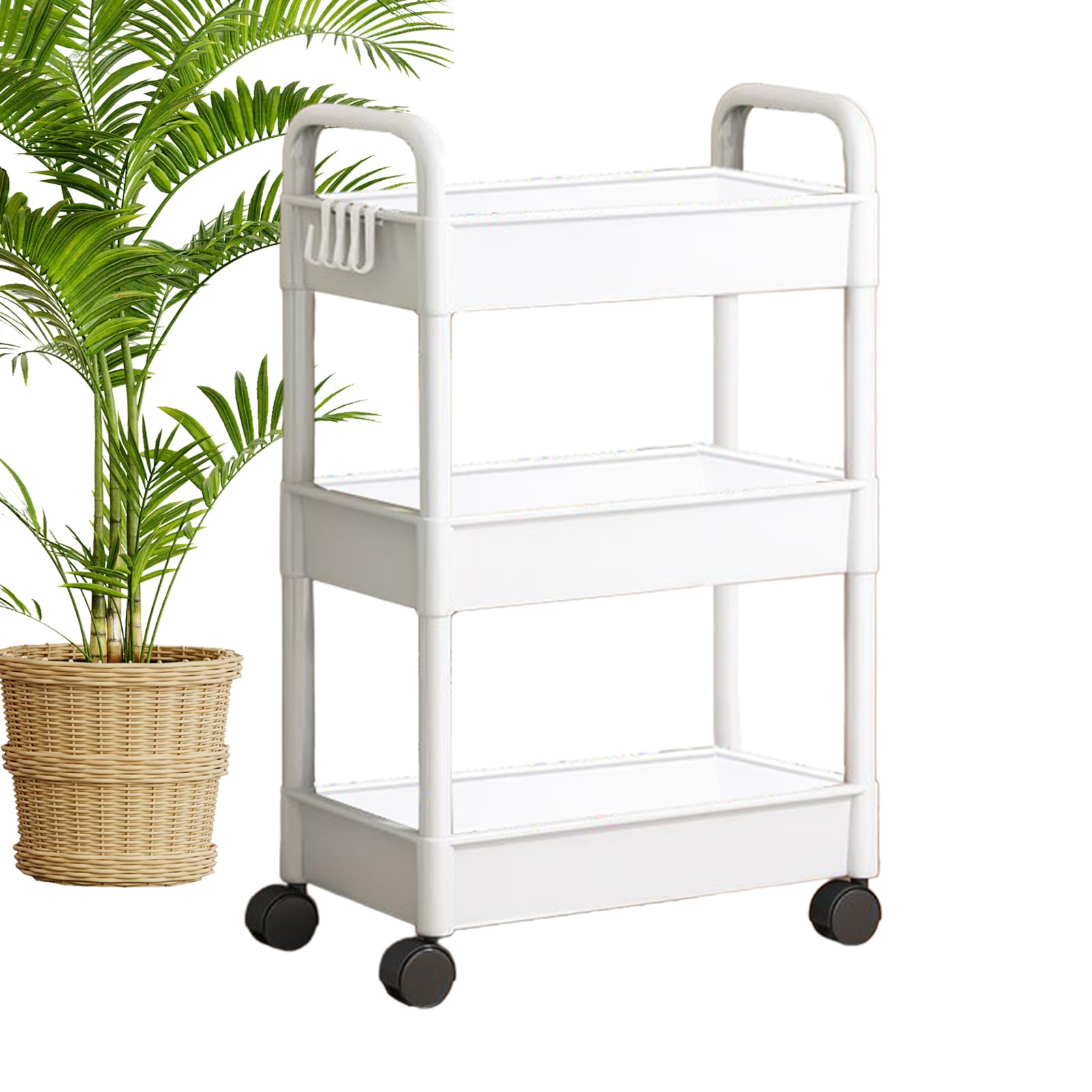 Generico Carrello a 3 Livelli con Rotelle - Portaoggetti per Cucina, Camera da Letto, Bagno e Lavanderia