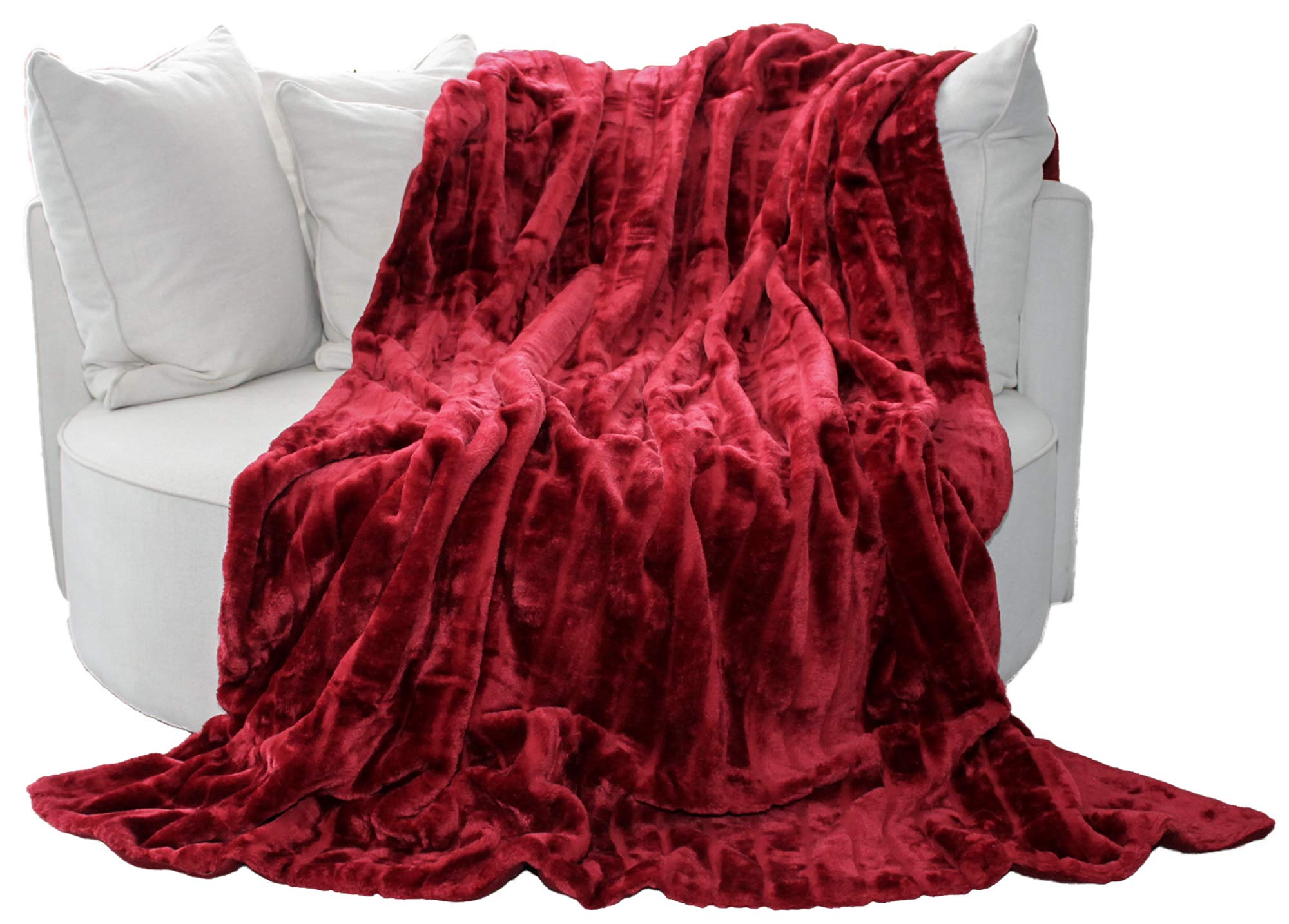 Brandsseller Coperta in pelliccia sintetica 150x200 cm – Plaid caldo e morbido con retro in pile, lavabile, ideale per divano e letto – Rosso