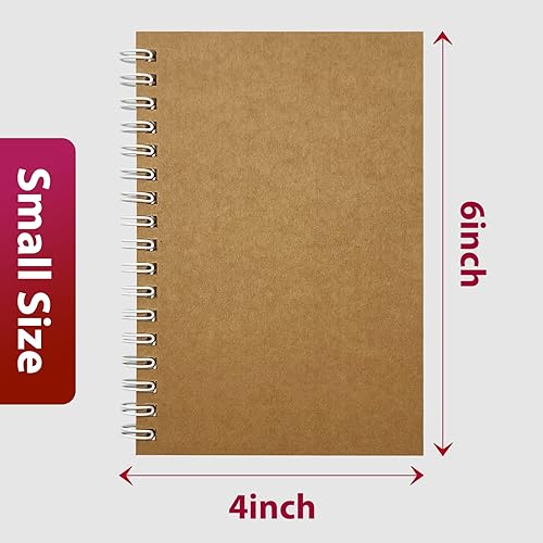 Miniatura 3 de MuiAng 3 cuadernos en espiral, 5.7 x 8.3 pulgadas, papel rayado grueso de 3.53 ozm, 80 hojas, cuaderno A5 duradero de 160 páginas con tapa dura de