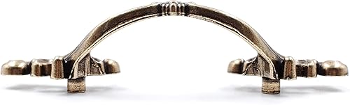 Miniatura 4 de Jetland Tiradores de cajón de estilo provincial francés - Paquete de 6, latón antiguo, centros de agujero de 2-12", tiradores vintage de estilo