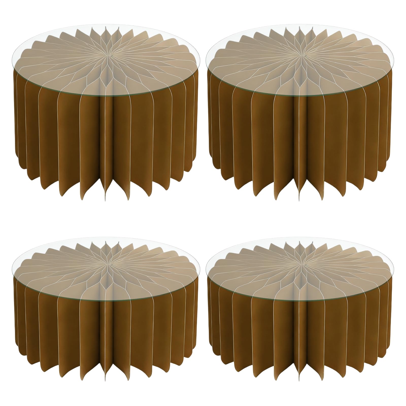 LUCKGONI Pack of 4 Foldable Paper Dessert Stands with Multiple Tiers Design for User Friendly Cake Display and Event Use