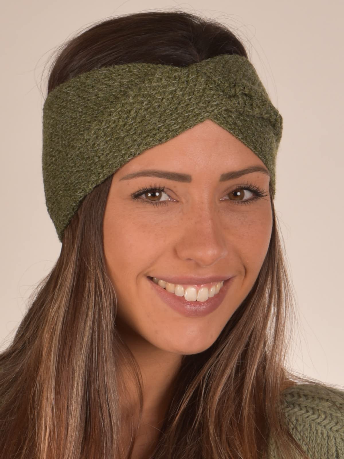 styleBREAKER Ladies Knitted Headband with Waffle Pattern and Twist Knot, Warm Winter Hairband, Headband 04026060, Colour:Beige - Image 3