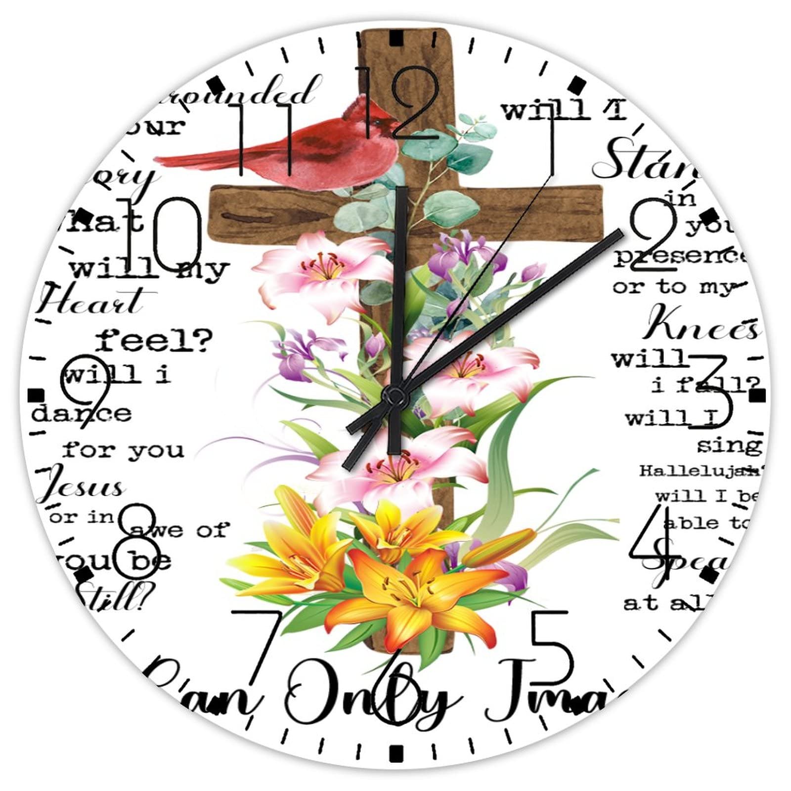Horloge murale analogique ronde en bois sans tic-tac pour supprimer les bruits 38cm