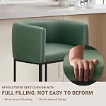 24.4" H Tabourets de comptoir en hauteur, Tabouret de comptoir à barres modernes avec dossier et bras, Barstoles en cuir rembourré pour l'île de la cuisine,Support 450 LBS (Vert, ensemble de 1)