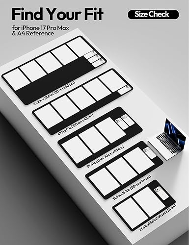 Miniatura 5 de YSAGi Protector de escritorio de cuero, tapete de oficina grande, tapete para mouse grande, antideslizante, de piel sintética, tapete de escritorio